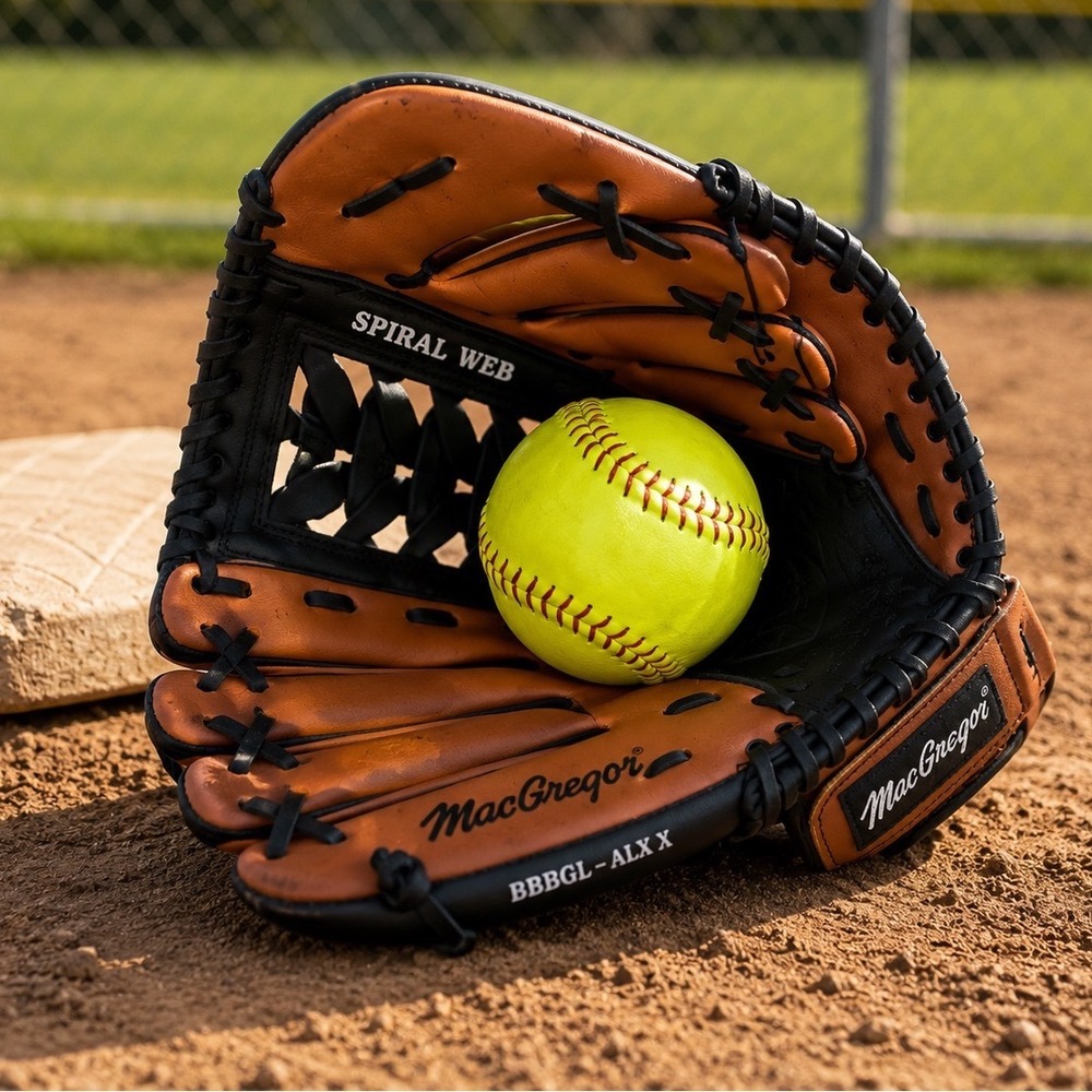 MacGregor Left Hand Throw Softball/Baseball Glove 12.5" Spiral Web NEW